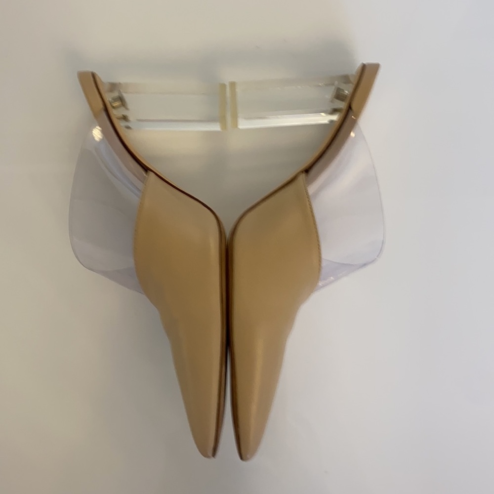 Cult Gaia pointy slide with pvc and acrylic block heels